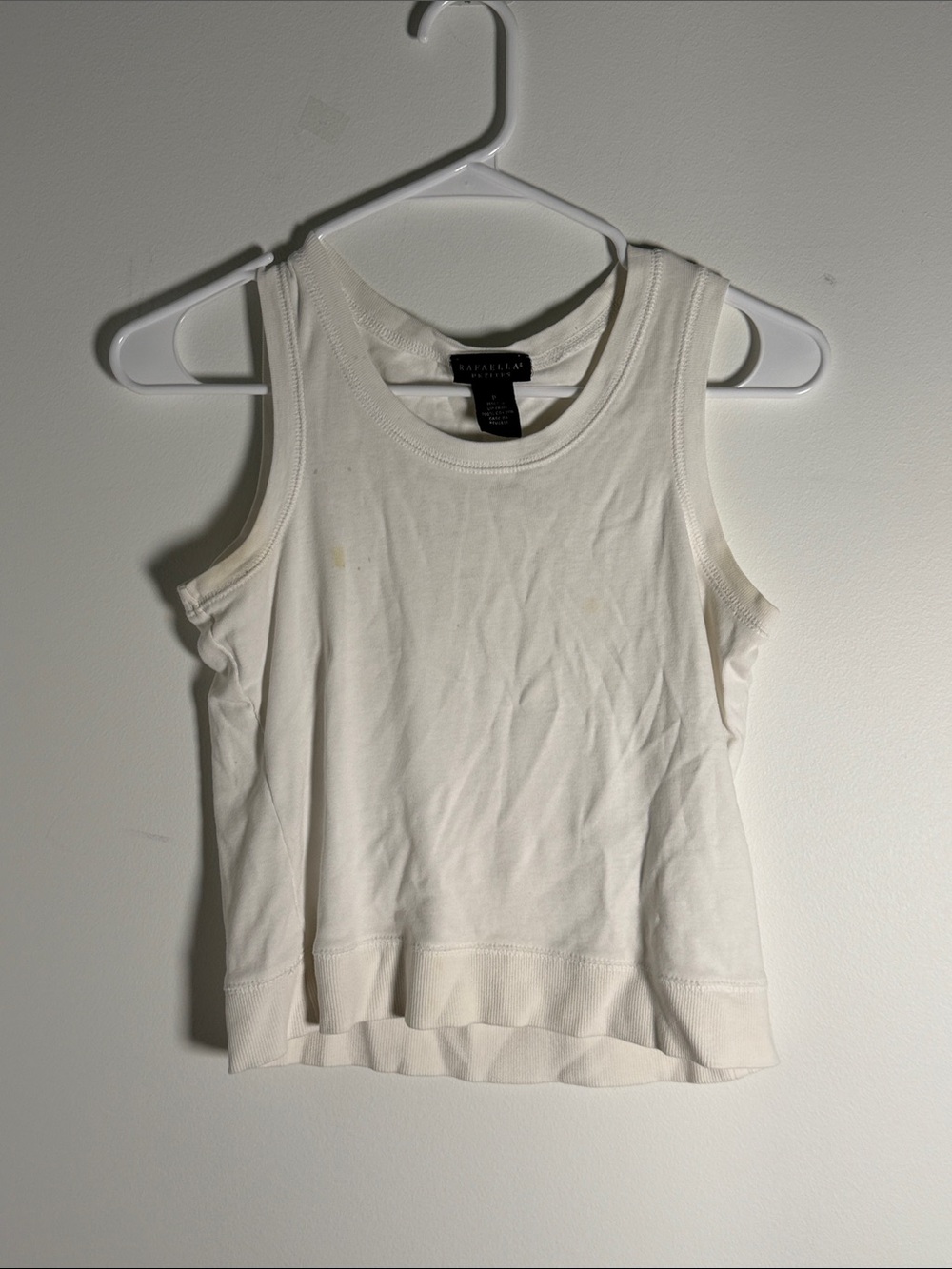 Rafaella petites white sleeveless cropped tank top